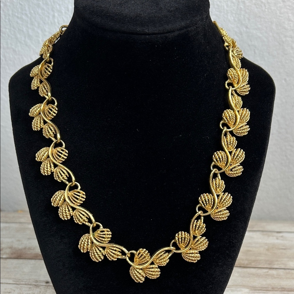 Vintage Napier Gold Leaf Necklace